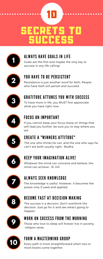 10 Secrets to Success Infographic
